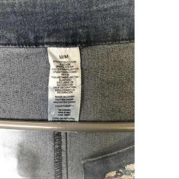 Womens Blue Long Sleeve Open Front Summer Light Denim Jean Jacket Size Medium - Picture 3 of 3